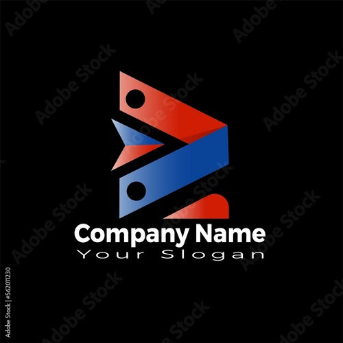 F modern abstract letter logo design templet