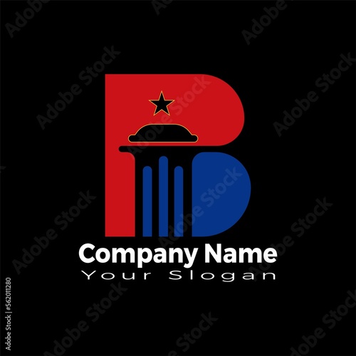 B modern abstract letter logo design templet