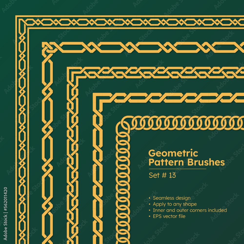 Set of Pattern Brushes Greek Geometric Borders Design Set of Pattern Brushes Greek Geometric Borders Design