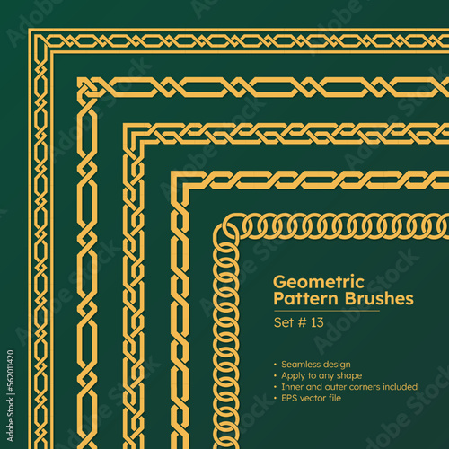 Set of Pattern Brushes Greek Geometric Borders Design