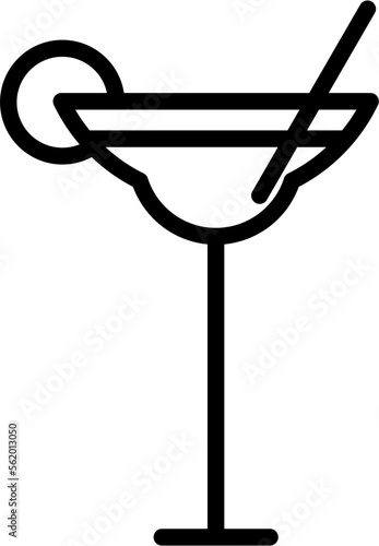 Cocktail Drink Outline Icon Vector Illustration 