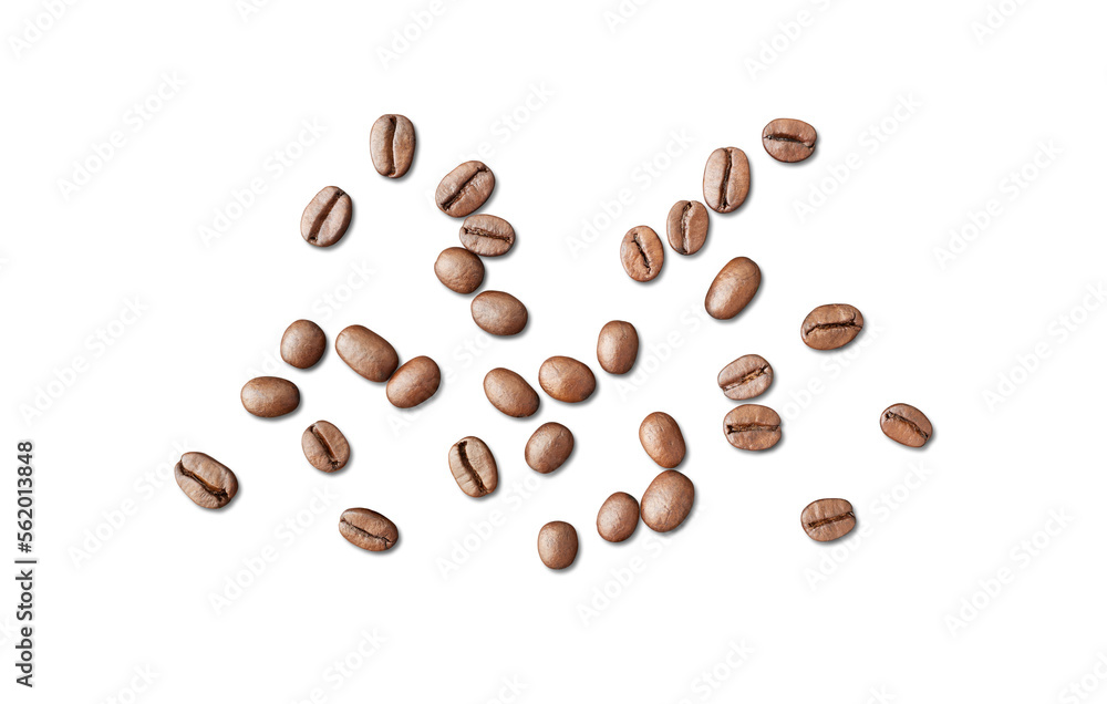 Naklejka premium Roasted coffee beans isolated on background
