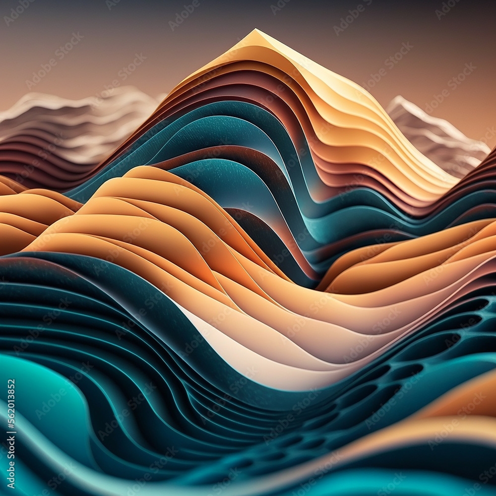 horizontal colorful abstract wave background with dark salmon, Vector