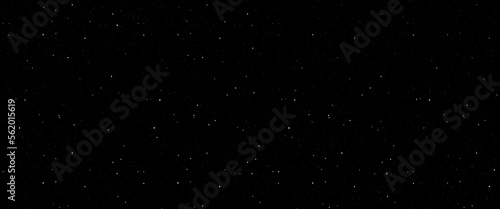 Flying dust particles on a black background, abstract real dust floating over black background for overlay, night sky graphic resources star on snow effect background