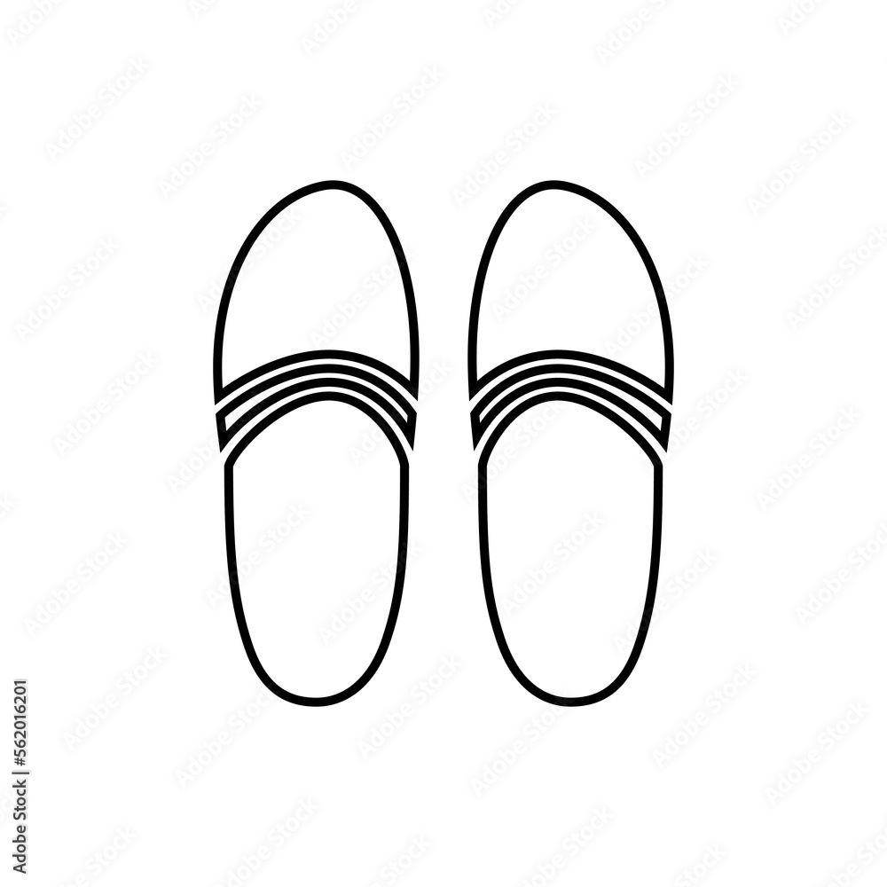 Beach slippers icon on white. Beach slippers icon on white.