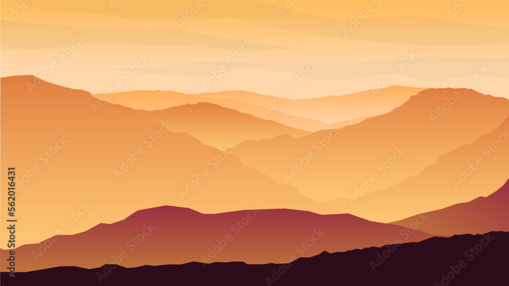 Natural Landscape With Twilight View On the Mountains
