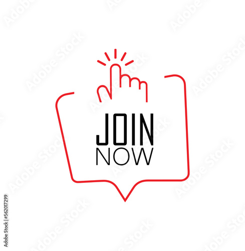join now sign on white background	
