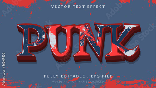 3d Punk Grunge Editable Text Effect Design Template
