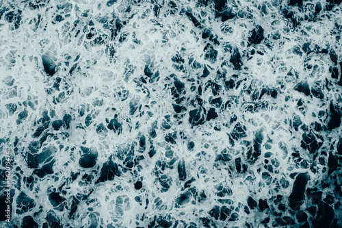 Ocean waves , atlantic coast of Atlantic Ocean of seascape frothy surf drone aerial photo