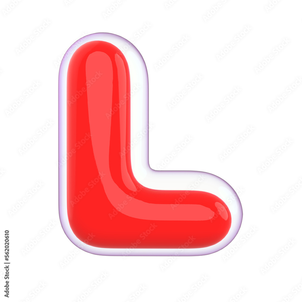 3D Letter L Red With Generative AI 3D Letter L Red With Generative AI