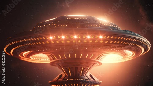 Big spacecraft travelling thrugh the universe loopable 4K photo
