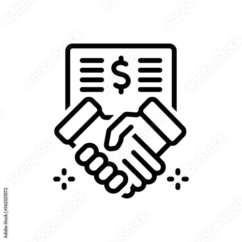 Black line icon for sponsorship