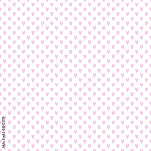 Seamless pattern with hand drawn heart dot for valentine, in love card, birthday gift, fall in love, gift wrapping paper. Geometric seamless pink white pattern.