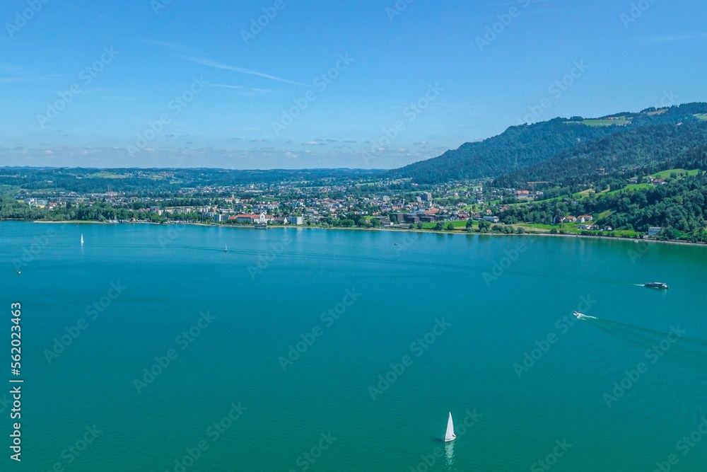Ausblick auf den östlichen Bodensee bei Bregenz
