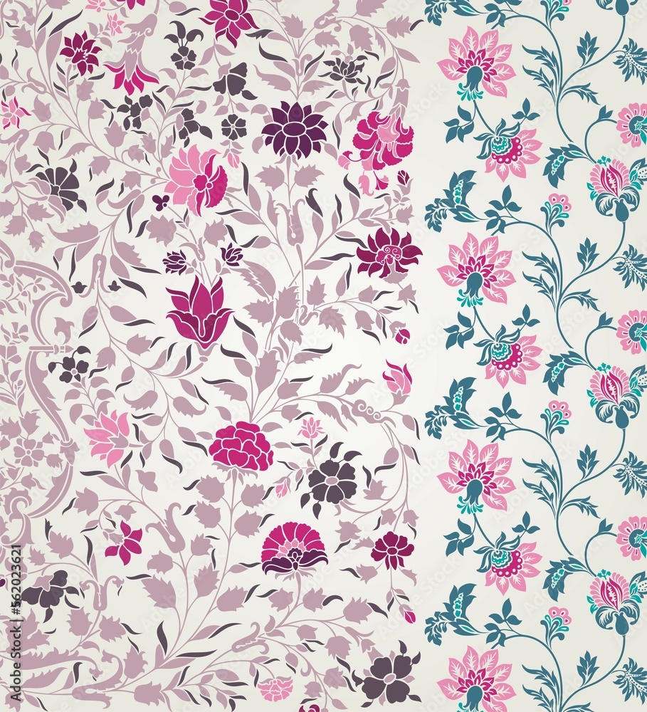 Obraz premium wedding card design, traditional paisley floral pattern , royal India