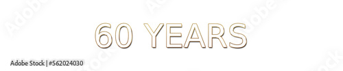 60 years golden typography banner on transparent background