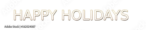 happy holidays golden typography banner on transparent background