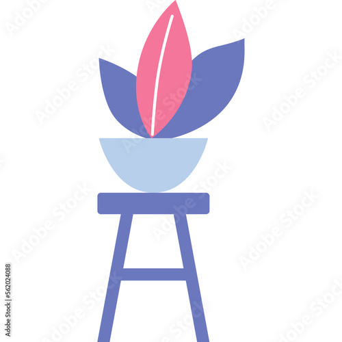 Flower bed vector icon garden pot, park plant