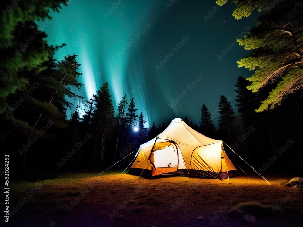 Camping at night under the stars. Camping at night under the stars.