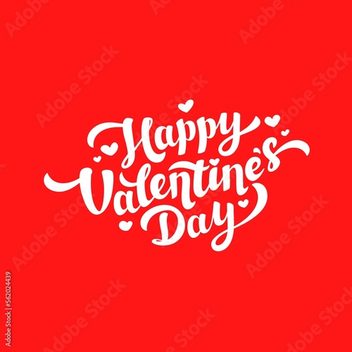 happy Valentines day text style, text style of happy Valentines day typograph on red background