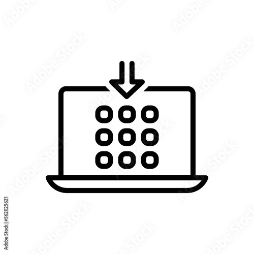 Black line icon for inputs
