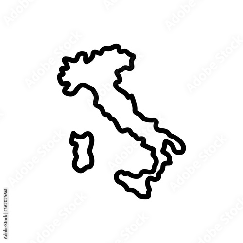 Black line icon for italy