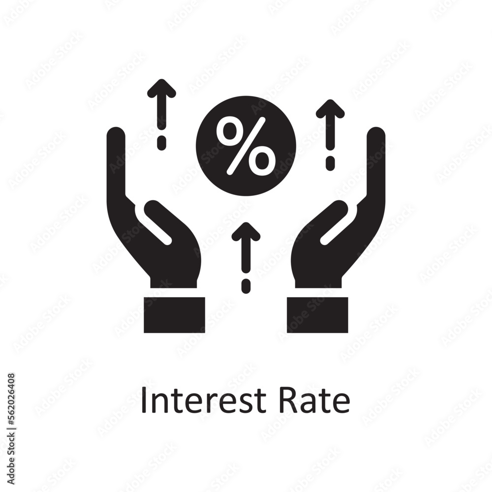 Interest Rate Vector Solid Icon Design illustration. Product Management Symbol on White background EPS 10 File Interest Rate Vector Solid Icon Design illustration. Product Management Symbol on White background EPS 10 File