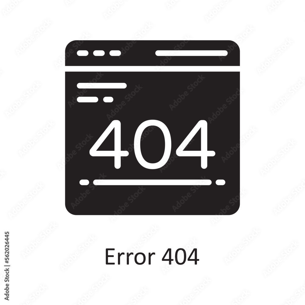 Error 404 Vector Solid Icon Design illustration. Product Management Symbol on White background EPS 10 File Error 404 Vector Solid Icon Design illustration. Product Management Symbol on White background EPS 10 File