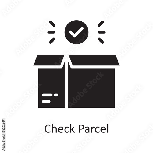 Check Parcel Vector Solid Icon Design illustration. Product Management Symbol on White background EPS 10 File