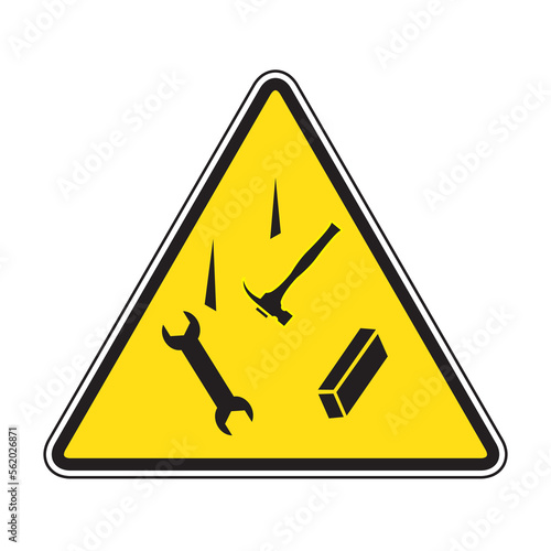 Danger Falling Objects Sign. Caution Falling Objects Illustrations & Vectors. Objects falling from heights on construction sites lead to injuries