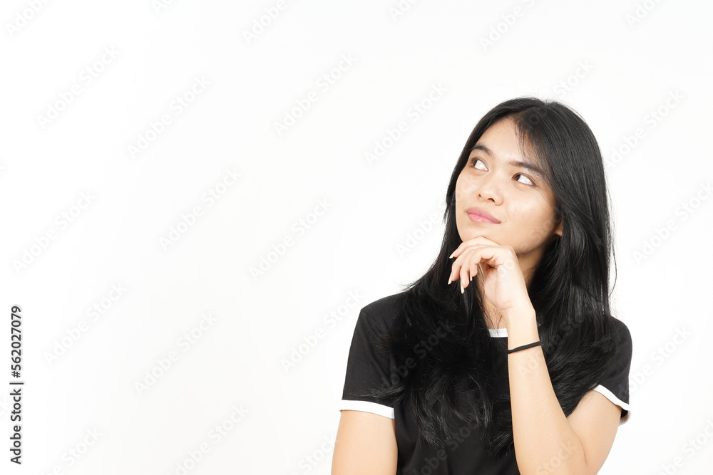 Thinking or Find Solution Gesture Of Beautiful Asian Woman Isolated On White Background Thinking or Find Solution Gesture Of Beautiful Asian Woman Isolated On White Background