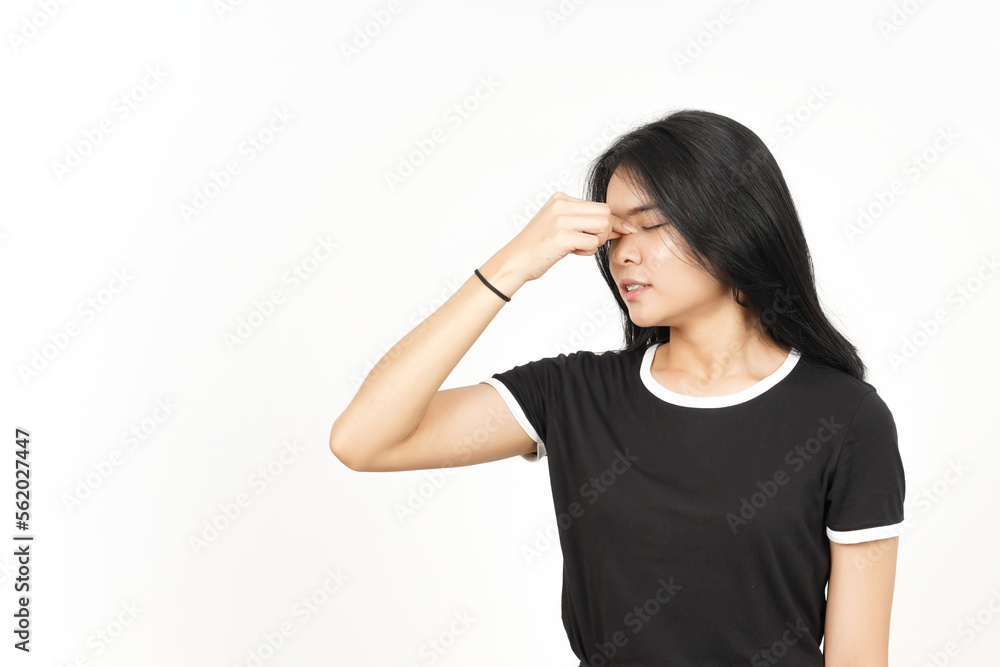 Suffering Headache Gesture Of Beautiful Asian Woman Isolated On White Background Suffering Headache Gesture Of Beautiful Asian Woman Isolated On White Background