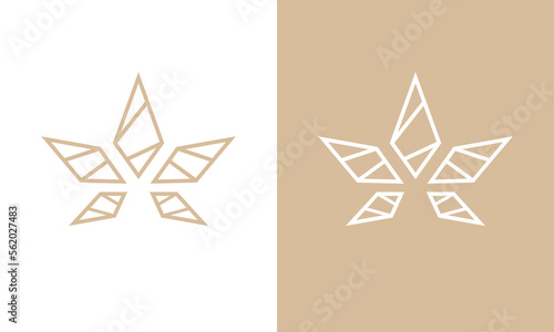diamond leaf logo. luxury cannabis marijuana logo icon vector design.