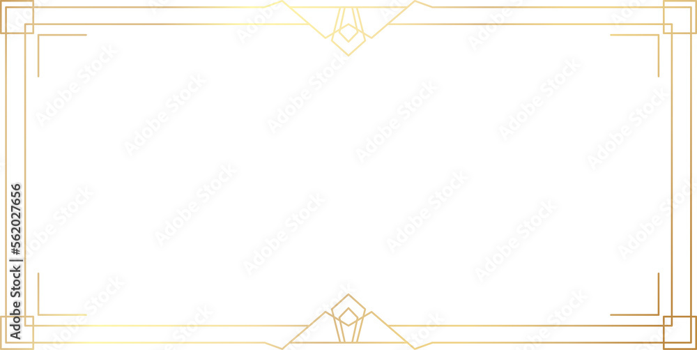 Golden art deco frame Golden art deco frame