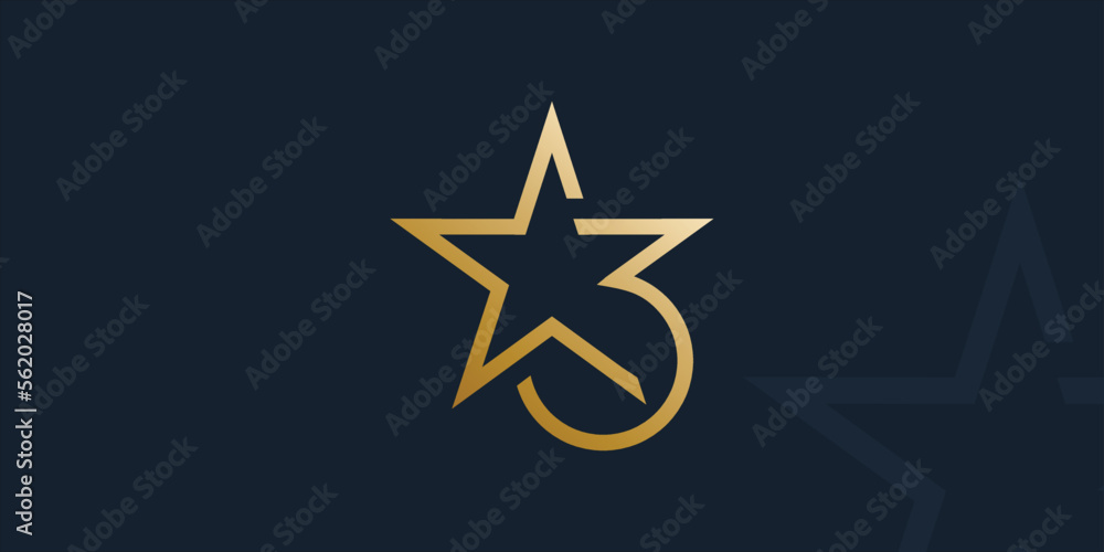 Obraz premium Modern and elegant 3 star logo