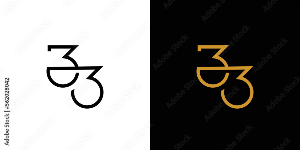 .Simple and modern number 33 logo design .Simple and modern number 33 logo design