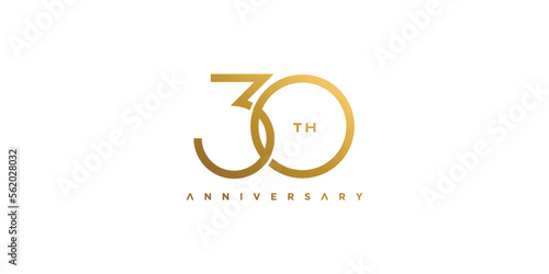 Modern and elegant number 30 logo design photo