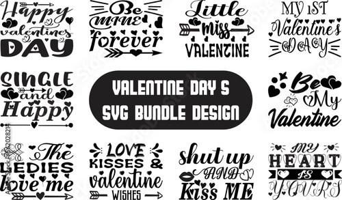 Valentines day svg t shirt bundle ,a set of valentine t-shirt design
