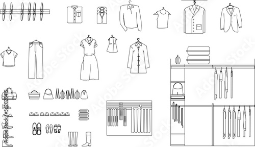 sketch vector illustration of artist s wardrobe