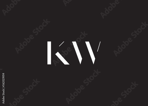 KW  logo design vector template photo