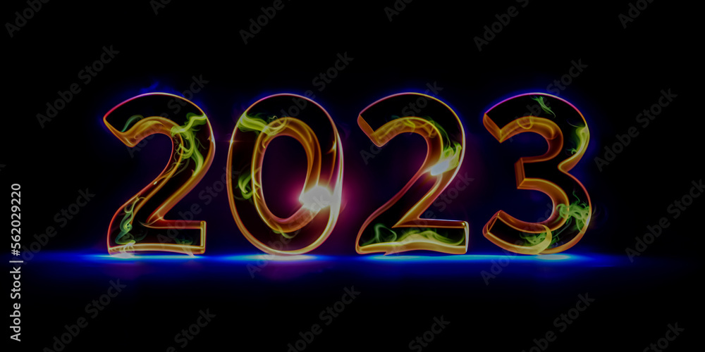 2023 year 3d text text on black, CGI 3d 4K and ai generated. 2023 year 3d text text on black, CGI 3d 4K and ai generated.