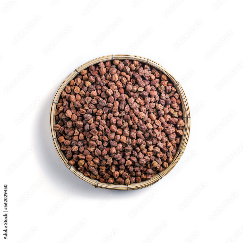Brown chickpea (Kala Chana, Black Chana, Black Chick Pea). Chick pea in threshing basket Brown chickpea (Kala Chana, Black Chana, Black Chick Pea). Chick pea in threshing basket