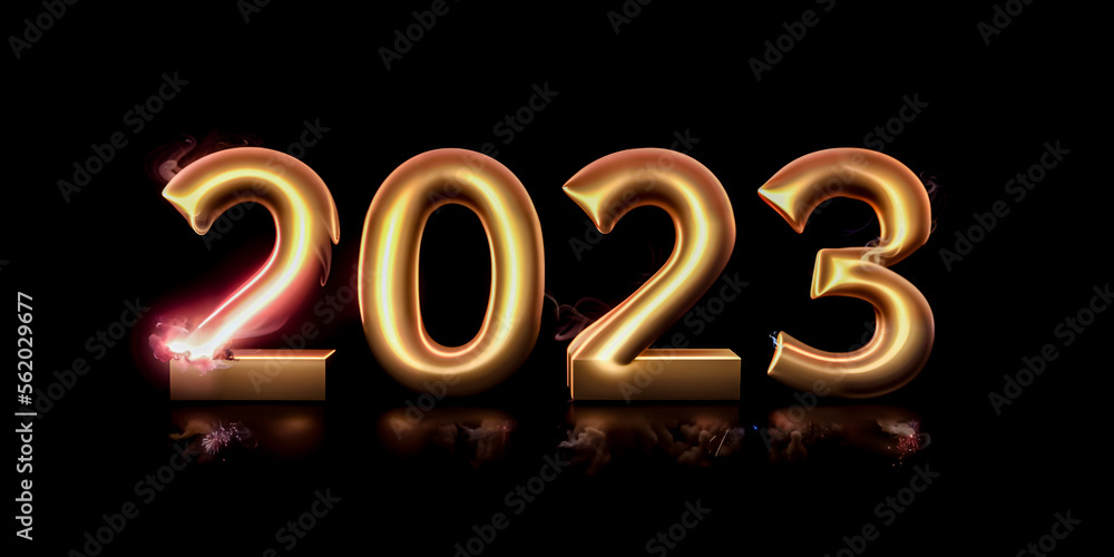 2023 year 3d text text on black, CGI 3d 4K and ai generated. 2023 year 3d text text on black, CGI 3d 4K and ai generated.