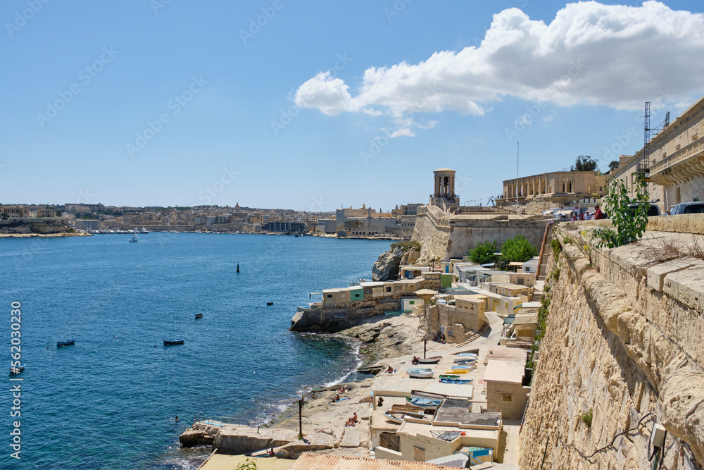 Saint Elmo beach under the city walls - Valletta, Malta