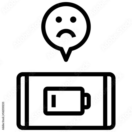 battery low outline style icon