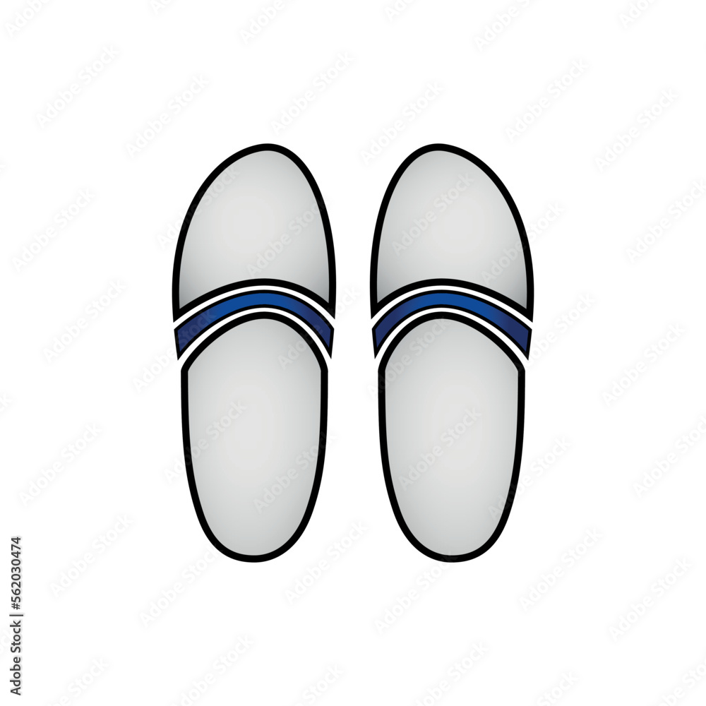 Beach slippers icon on white. Beach slippers icon on white.