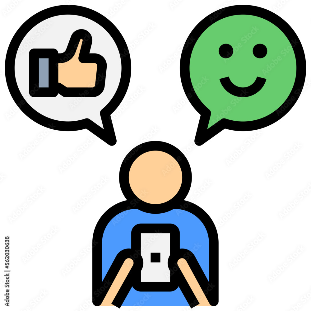 Fototapeta premium happy filled outline style icon