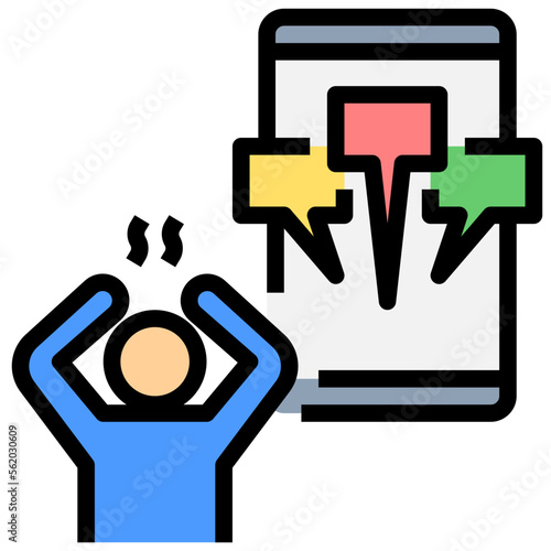 distraction filled outline style icon