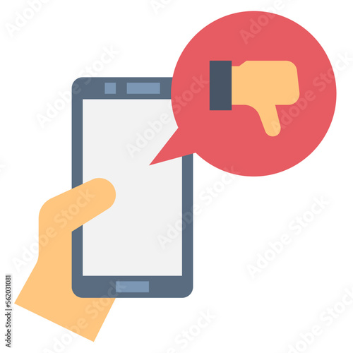 cyberbullying flat style icon
