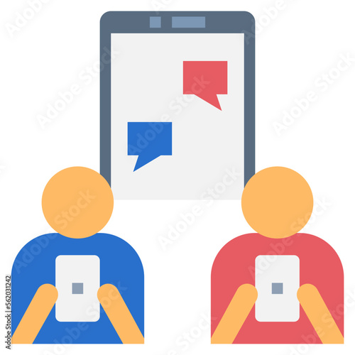 smartphone addiction flat style icon